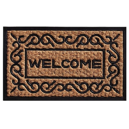 Configuracion 18 x 30 in. Carbella Rectangular Doormat Natural & Black CO3362145